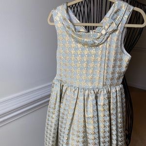 BEAUTIFUL gold and turquoise girls evening dress